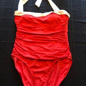 Red bathing suite